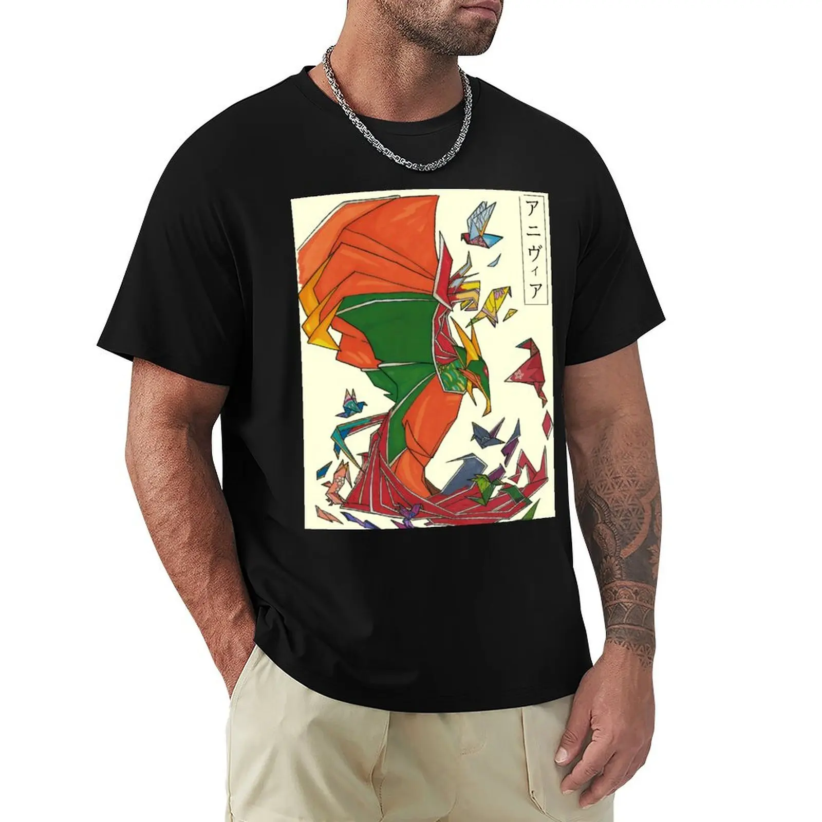 

Anivia Origami T-Shirt vintage graphic tee blue archive customs croswit shirt man mens funny t shirts