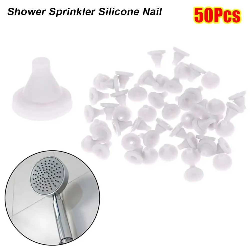 50Pcs Silicone Shower Head Spout Parts Round Tip Top Spray Parts Silicone Nail Rubber Sprinkler Nozzle Nipple