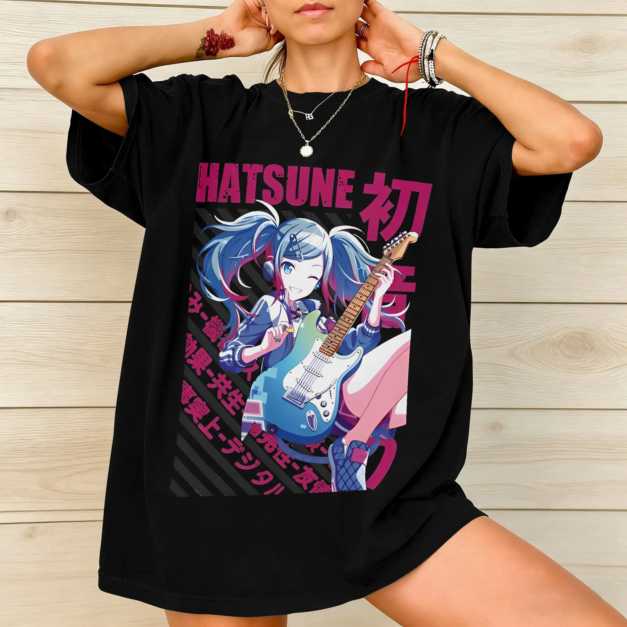 アニメ-vocaloid-初音ミク-tシャツヒップホップ洗浄綿-100-原宿-tシャツ男性女性トップスストリート夏-tシャツ