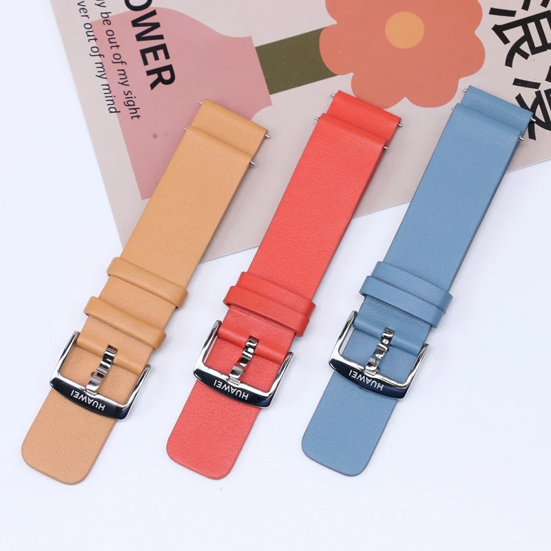 Original 20mm Rubber Watch Strap for Huawei GT2 / GT3 42mm Leather Strap Fluoroelastomer Sport Band for Summer Milanese Bracelet