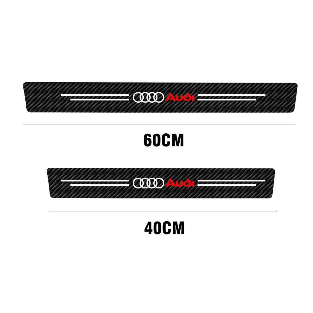 4pcs Carbon Fiber Logo Car Door Sill Anti-Scratch Guard Sticker For Audi A4 B7 A7 Sline S3 A8 A3 A1 A5 Q5 Q3 Q7 TT Q2L Quattro