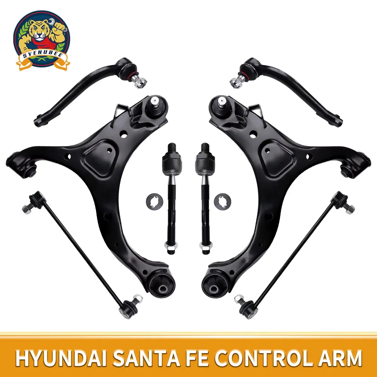 

Svenubee 8Pcs Kits Front Lower Control Arm Sway Bar Links Set for Hyundai Santa Fe Kia Sorent 2007 2008 2009 2010 2011 2012 2013