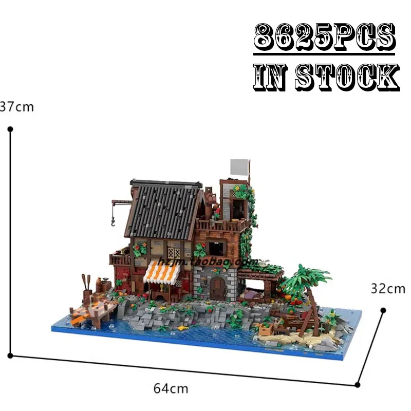 Een piraten eiland MOC- 126702   bouwsteenserie geruïneerd huis speelgoedmodel speelgoed DIY verjaardag kerstcadeaus