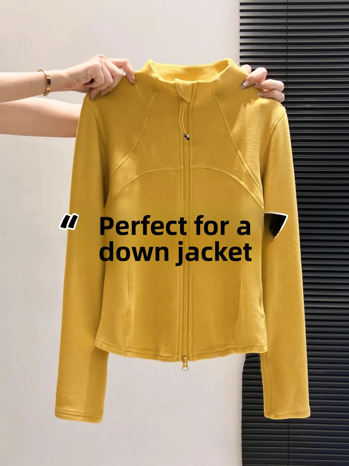 

Women's Long Sleeve Half High Collar Double Zipper Cardigan Slim Fit Casual Versatile Autumn Winter Outerwear Short Coat