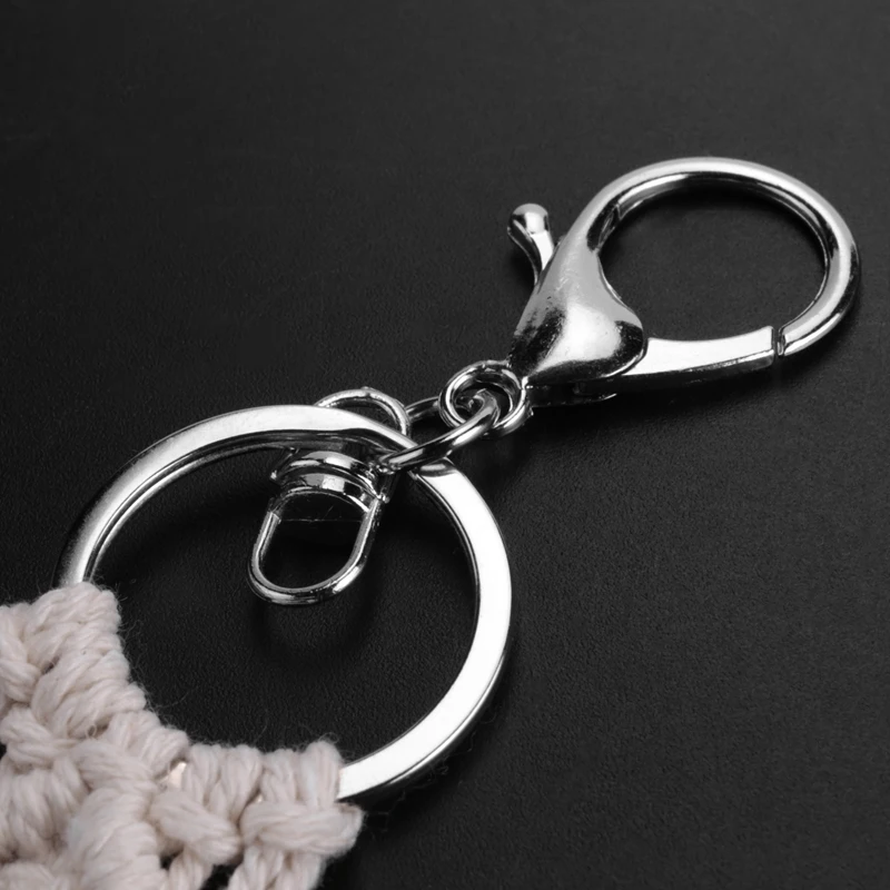 7 Pieces Mini Macrame Keychains Macrame Bag Charms For Car Key Purse Phone Supplies