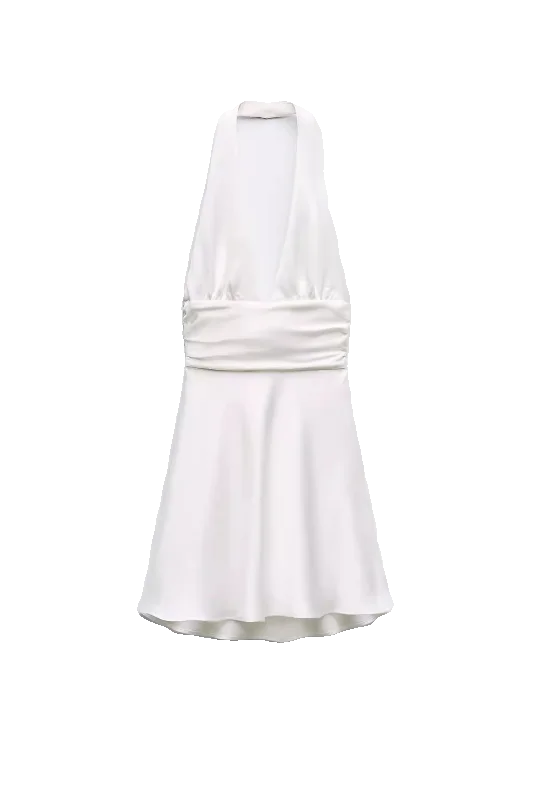 2024年春 TRFスタイル レディース シルクサテンガウン ネックハンギングデコレーションストラップドレス カジュアルルーズウエストAラインスカート 夏新作