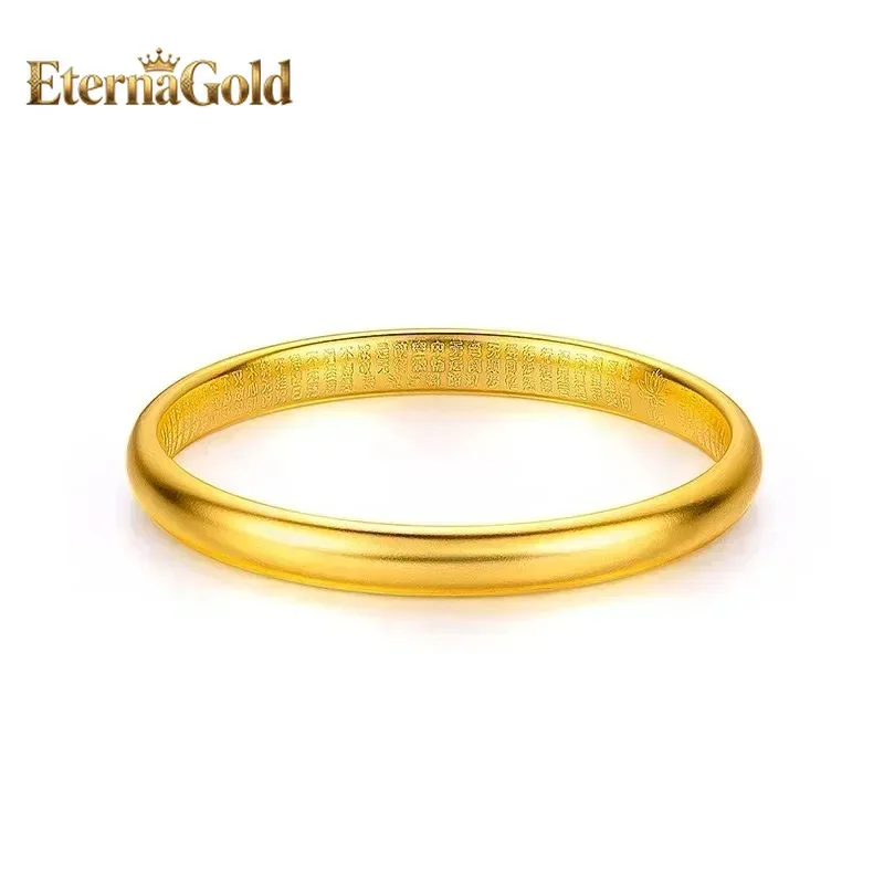 

EternaGold Высококачественный женский браслет из настоящего золота 9999 пробы, 24K, матовое покрытие, традиционный цельнометаллический, золотая цепочка на запястье