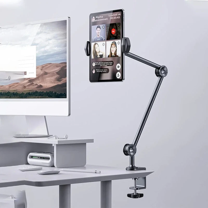 Alloy cantilever tablet ipad stand aluminum alloy desktop phone stand universal universal adjustable mechanical arm