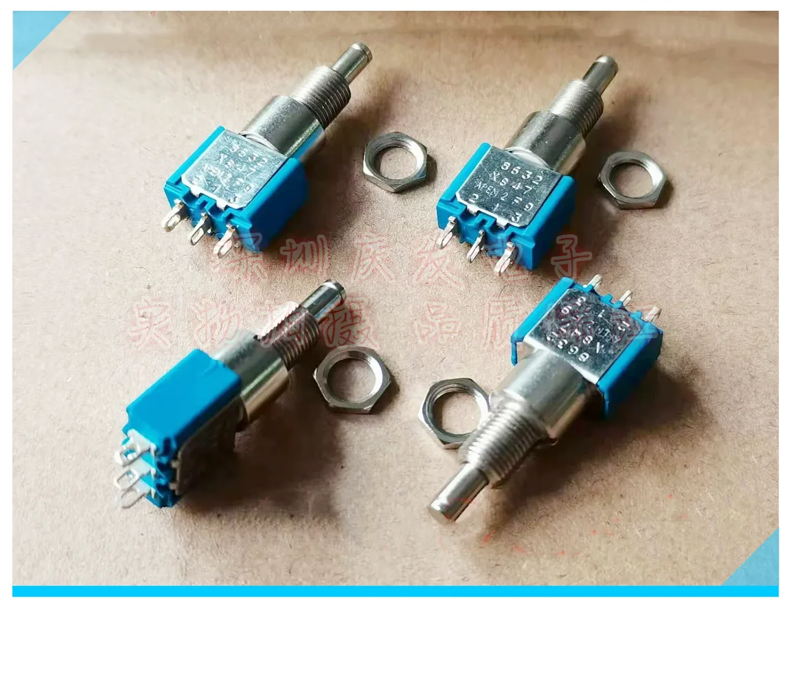 Original new 100% 8632A button switch 8632 reset unlocked 3pin hole foot 4A30VDC opening 6.35MM