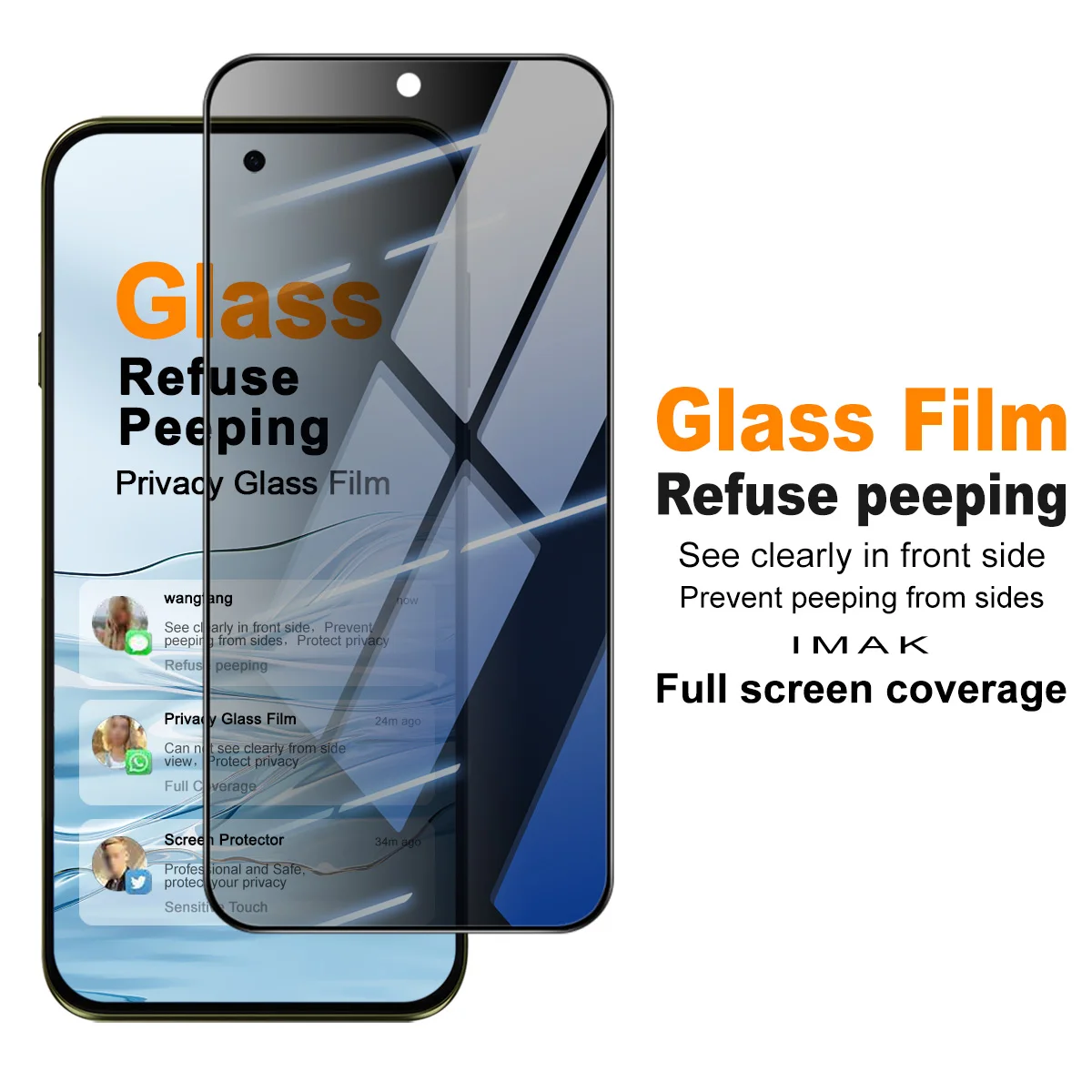 

Privacy Tempered Glass for Moto Edge 5G 2026 IMAK Anti-Spy Screen Protector Film