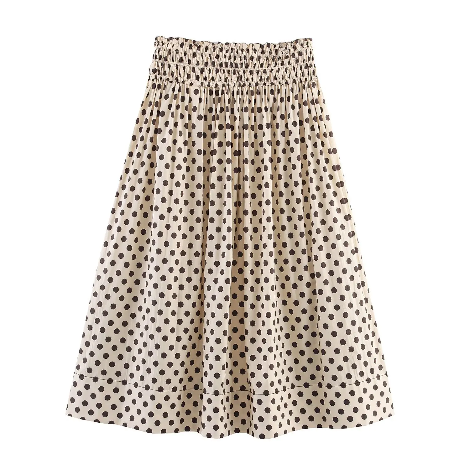 

Women's elegant wide hem midi skirt slim retro zipper skirt new 2025 summer simple commuting high street skirt