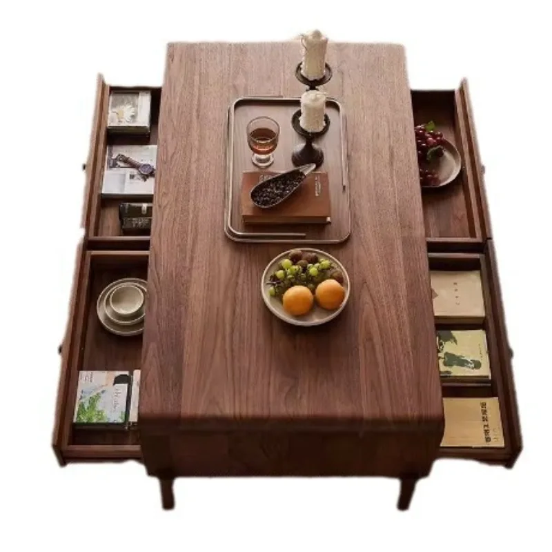 

French retro black walnut coffee table