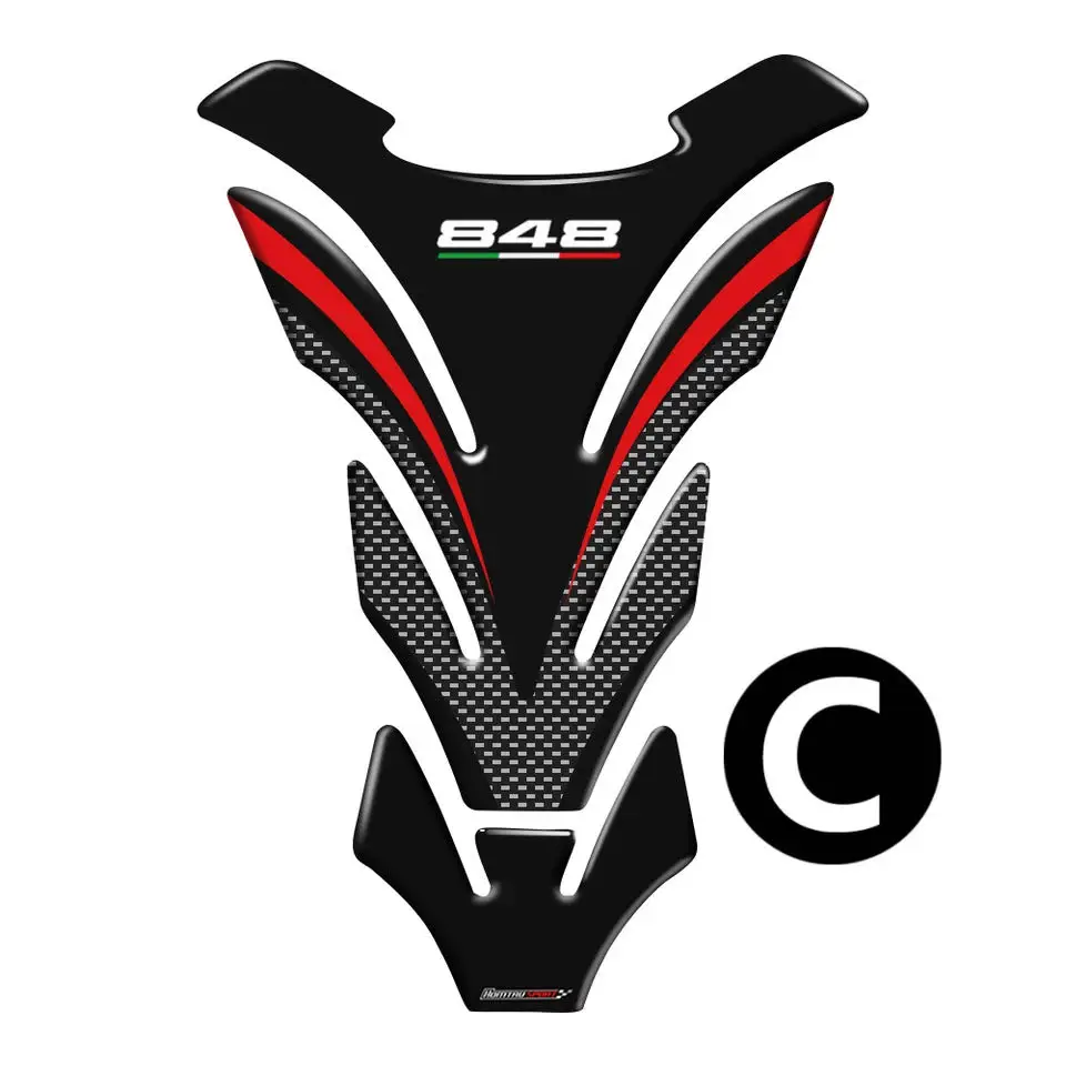 Motocicleta Gel Fuel Oil Tank Pad, Fish Bone Protector, Racing Sticker, Tanque Cap Capa para Ducati 848