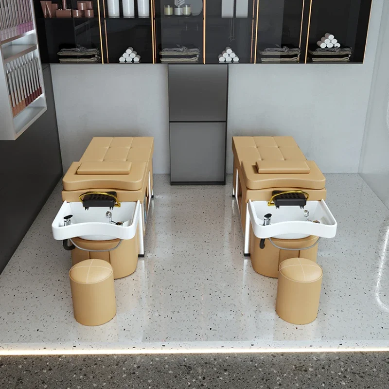 Cadeira de maquiagem profissional para salão de beleza, shampoo, mesa de massagem, lavagem de água, cabelo, tratamento japonês, cama de spa