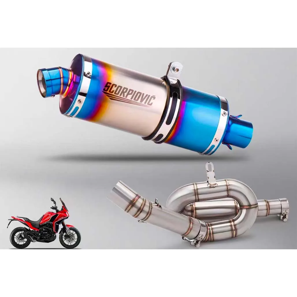 For Morini X Cape 650 refitted motorcycle exhaust pipe refitted cyclotron middle and tail muffler set accessories.