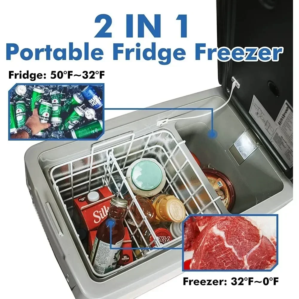 Car Refrigerator Cooler,32 Quart(30L) Electric Cooler,12/24V DC Cable & 110/240V AC,Car Fridge,Portable Refrigerator Cooler