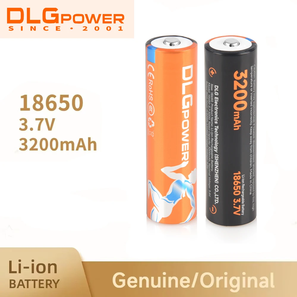 DLGPOWER 3.7V 18650 3200MAH  Rechargeable Li-ion Battery For Flashlight Toys Drones Power Tools Power Balancer Portable Fan