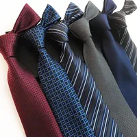 Polyester Jacquard Necktie 8 Cm Stripe Tie Business Casual Plaid Corbatas for Wedding Party Men Accessories Valentines Gift