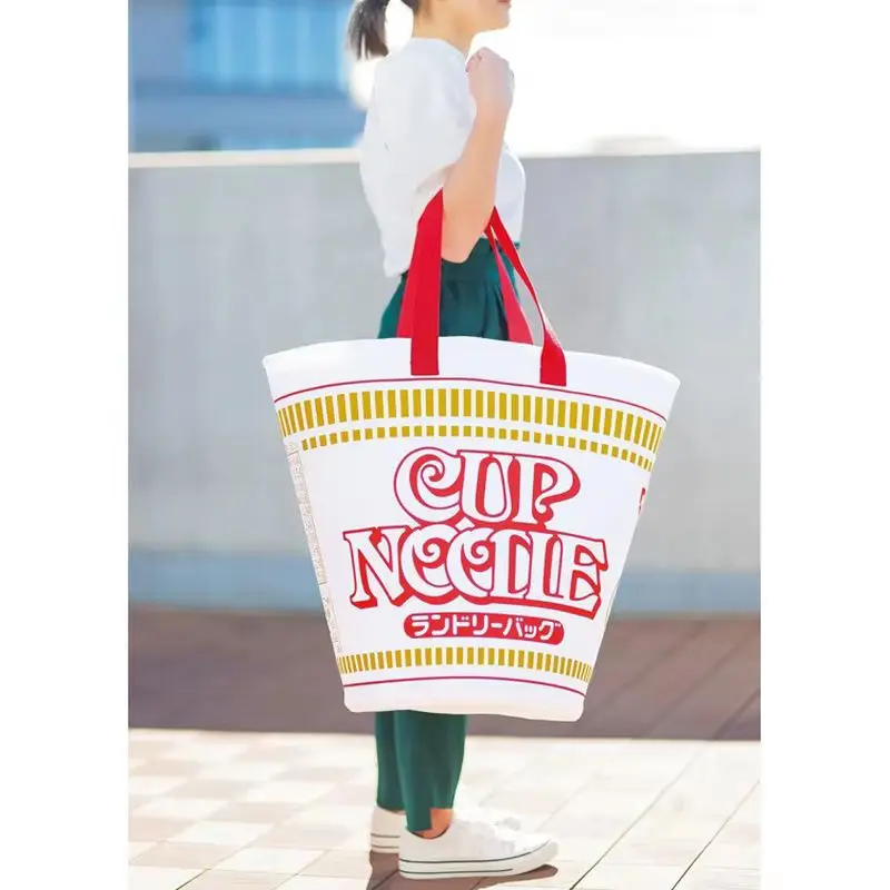 Instant Noodle Bucket With Waterproof Coating Inside Foldable Drawstring Room Clothes Storage Bucket Dirty Clothes Storage Bag