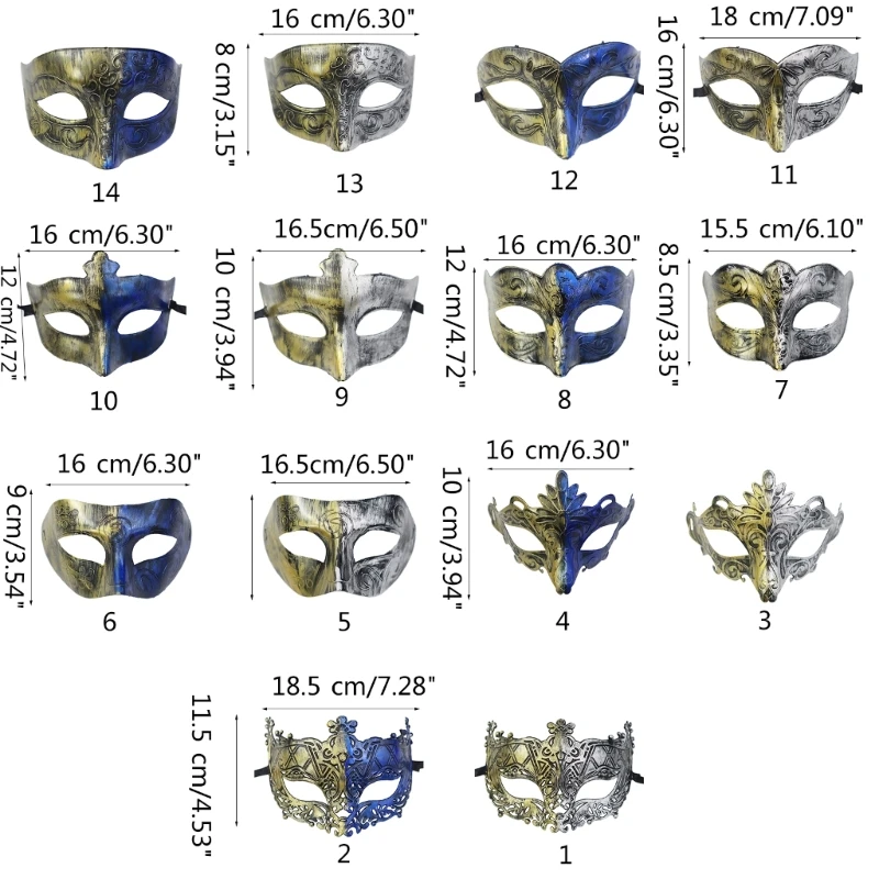 Máscaras antiguas de Mardi Gras Carnavales Máscaras de disfraces Suministros para fiestas de disfraces, decoración de máscaras y