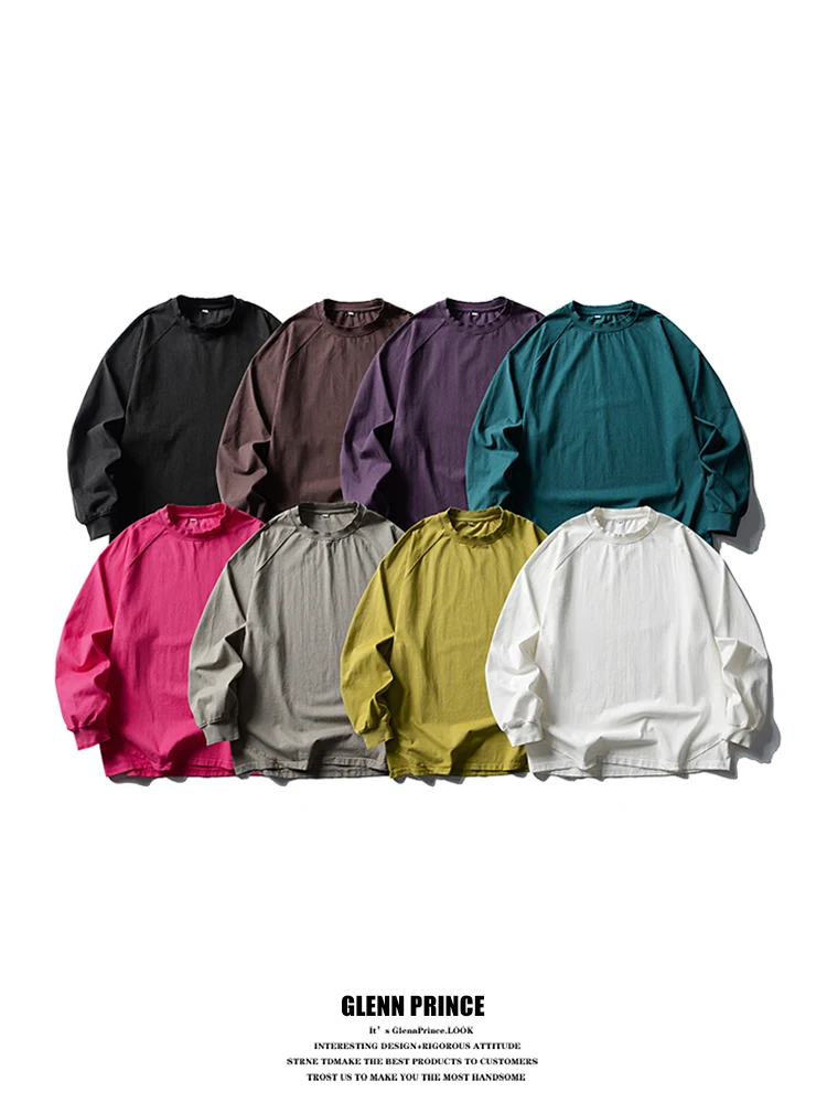 

Мужская футболка GPstudio American Retro из плотного хлопка 330G, свободного кроя, универсальная, с круглым вырезом, базовая модель