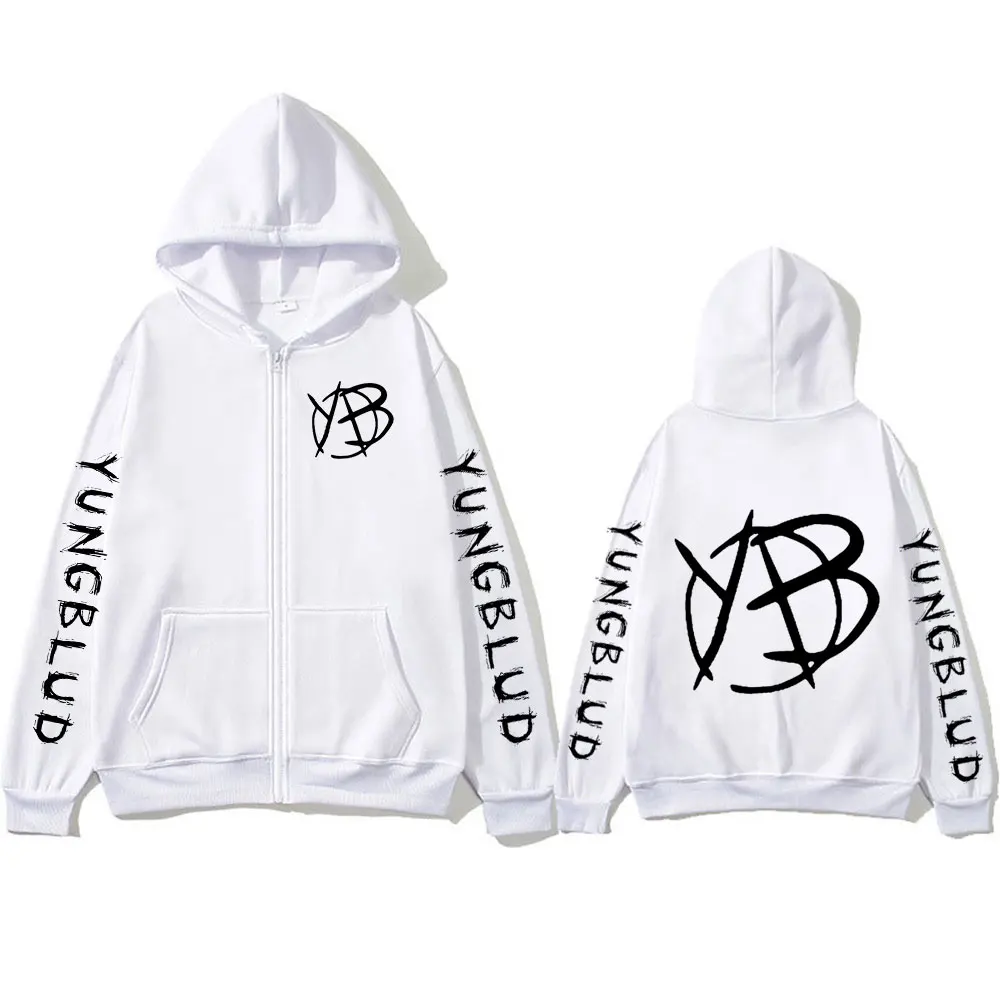 Rock Singer Yungblud Logo Print Zipper Hoodies Men Women Clothing Vintage Oversized Zip Up Sweatshirt Jackets Coats Streetwear