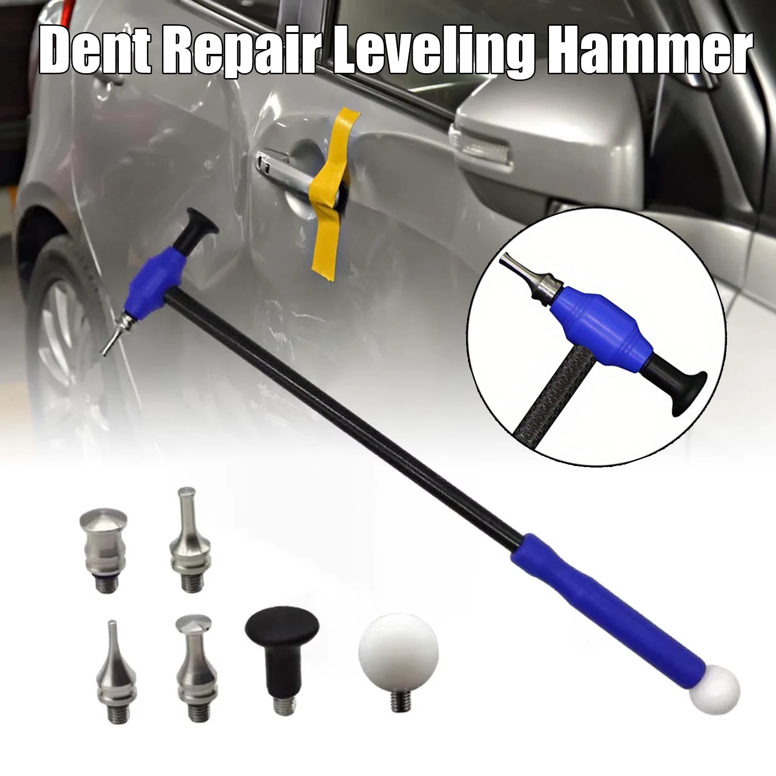 

Car Dent Carbon Fiber Sheet Metal Repair Tools Handle Titanium Alloy Hammer Portable Auto Body Repair Kit M8 Screw