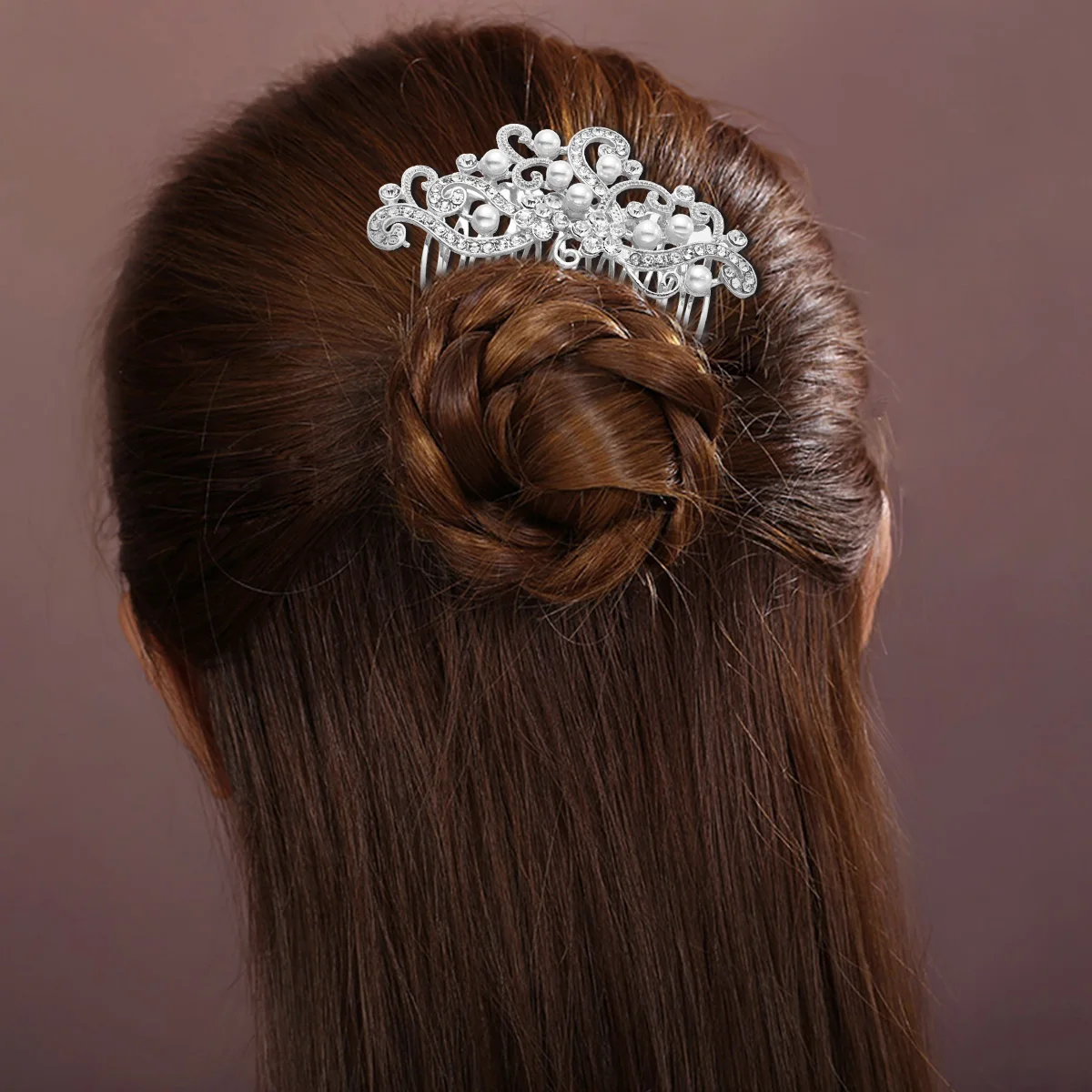 

Pearl Hair Comb Bride Accessories Wedding Headdress Fashion Headwear Elegant Design Unique Structure Brightness Chic Women