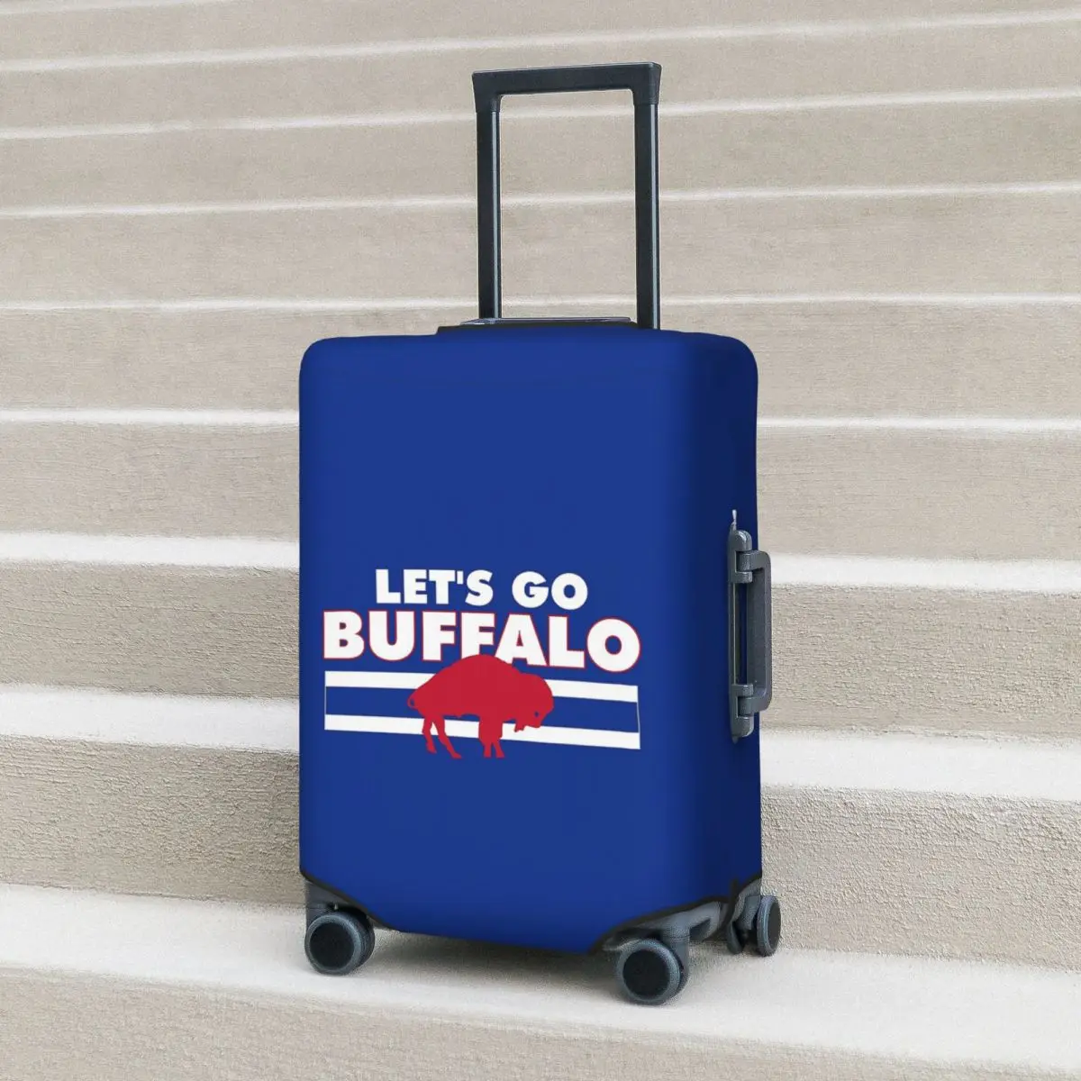 

Let's Go Buffalo Suitcase Cover Protection Elastic Travel Luggage Protector Covers for 18-32 Inch