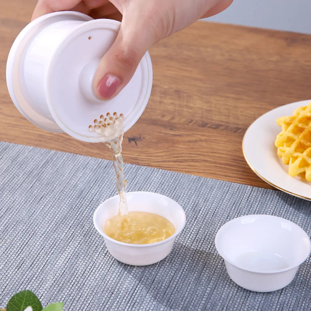 

2Sets Travel Tea Kit Disposable Plastic Tea Cup Kettle Tray Outdoor Picnic Supplies Portable Drinking Set Water Container