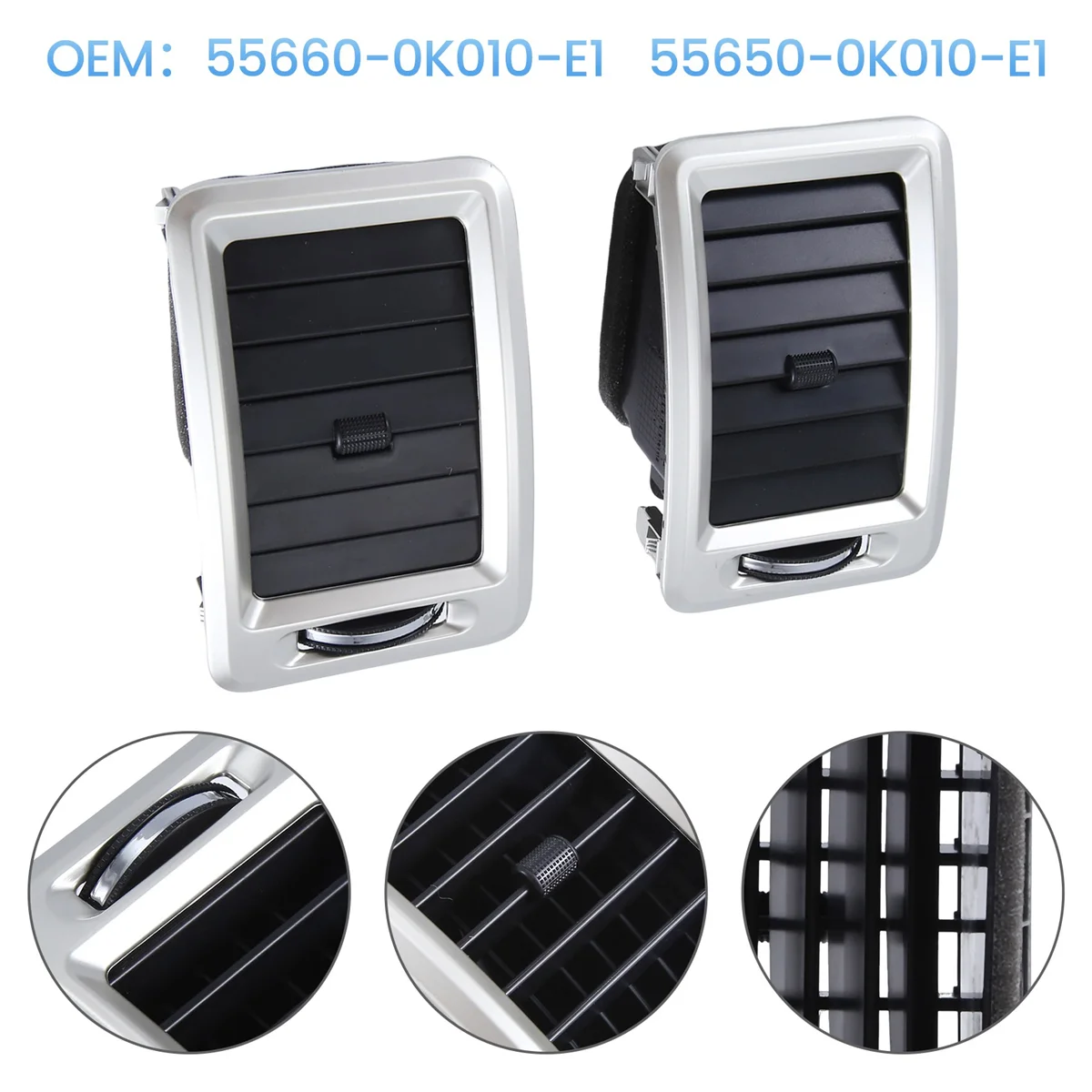 55660-0K010-E1 55650-0K010-E1 Car Air Conditioner Vent Outlets for Toyota HILUX VIGO 2011 Dashboard Air Vents Panel