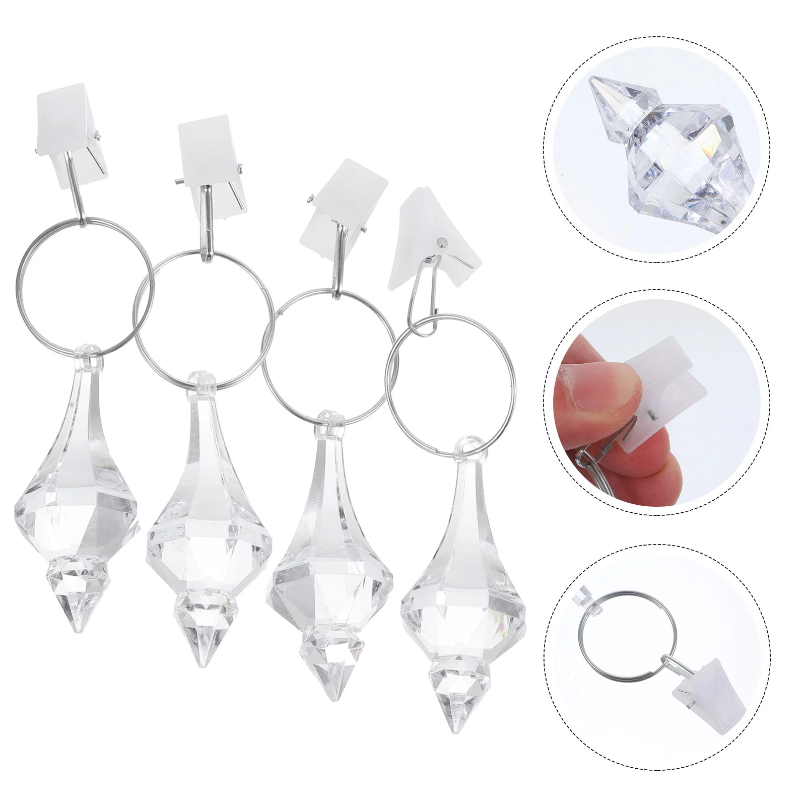 

4pcs Crystal For Shower Curtain Bottom Drapery Weights Clips Curtain Drape Blocks Window Screening Bottom Weights Pendant Home