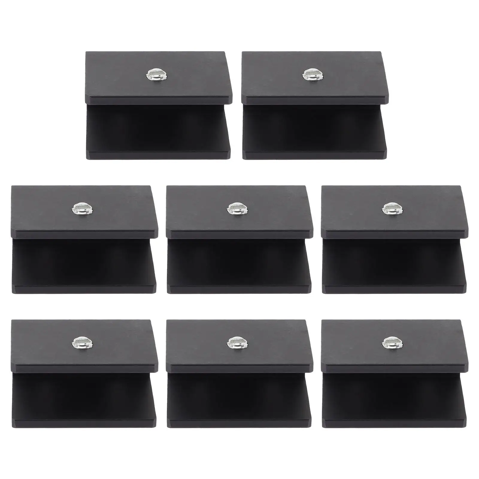 

8pcs Black Glass Shelf Brackets Clamp for Kitchen Bathroom Living Room Floating Shelves Wall Mount Strong Layer Board Holder