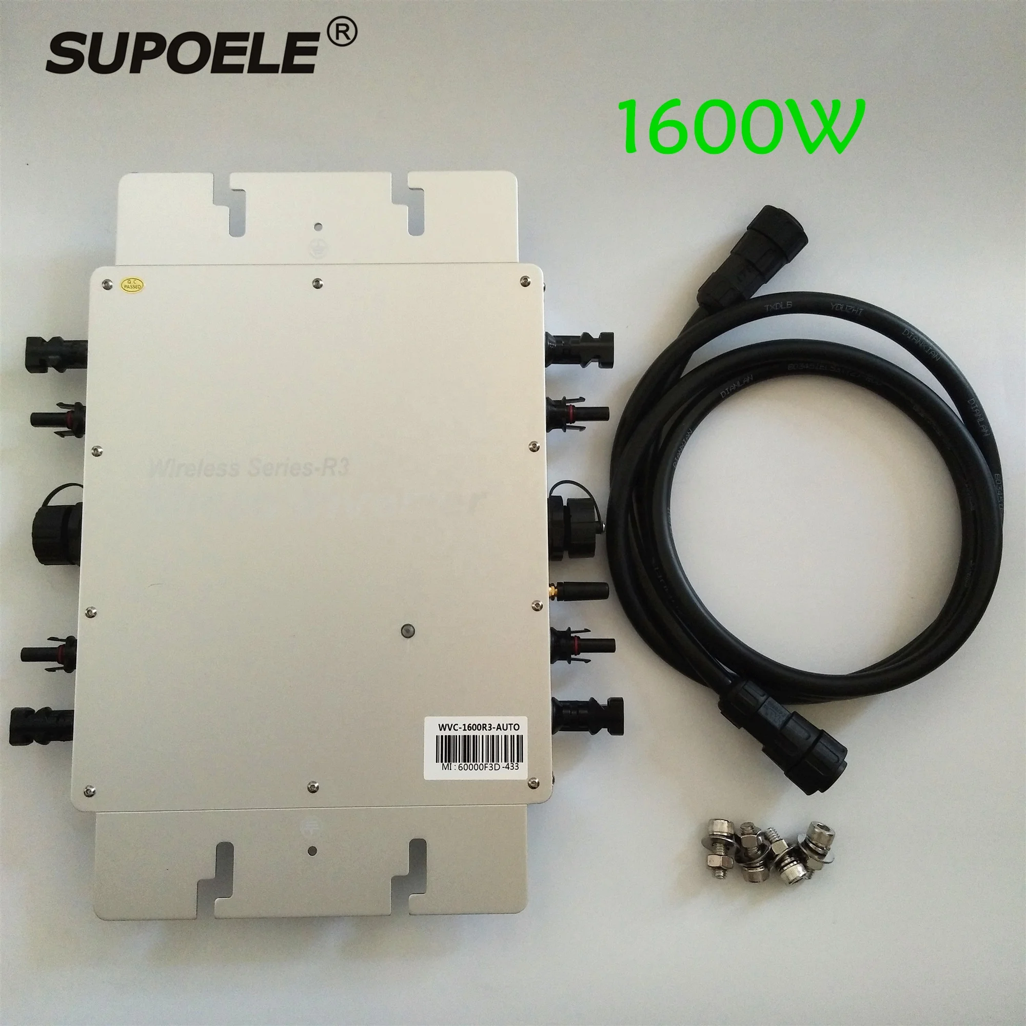 Waterproof IP65 110V or 230V AC 50/60Hz Output MPPT Solar Grid Tie Micro Inverter Microinverter 1600W WVC-1600