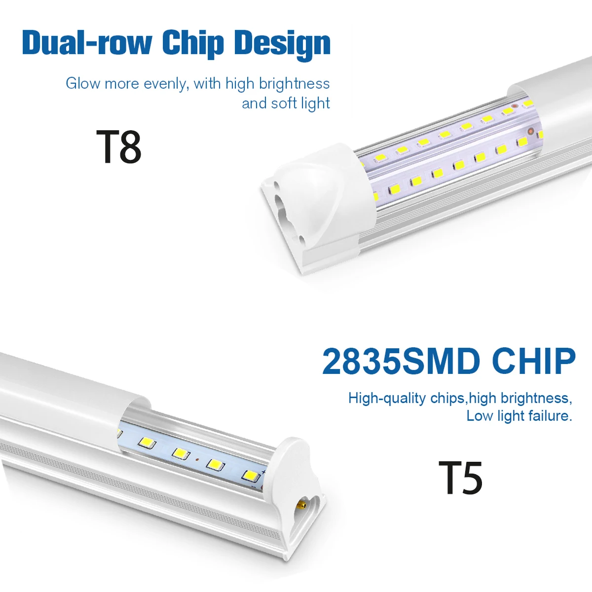 Tubo de luz Led de 15W T5 85-265V 50CM 25W T8 220V lámpara de barra de aluminio lámparas de pared de techo interior, iluminación de sala de exposición de garaje de almacén