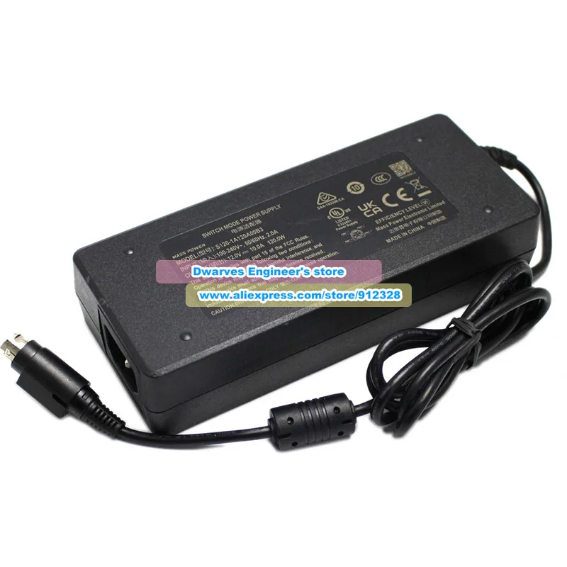 Genuine S120-1A120A00B3 Switching Mode Power Supply 12V 10A 120W Charger for Mass Power Round with 4 Pins AC Adapter