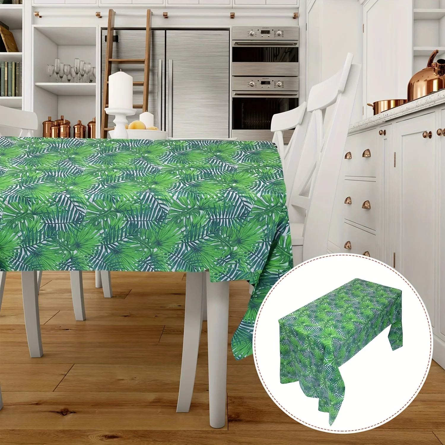 مفارش طاولة بلاستيكية للاستعمال مرة واحدة مع تصميم أوراق النخيل ، موضوع هاواي الاستوائي ، للحفلات ، الأماكن الداخلية والخارجية ، ديكور سفاري الغابة #6
