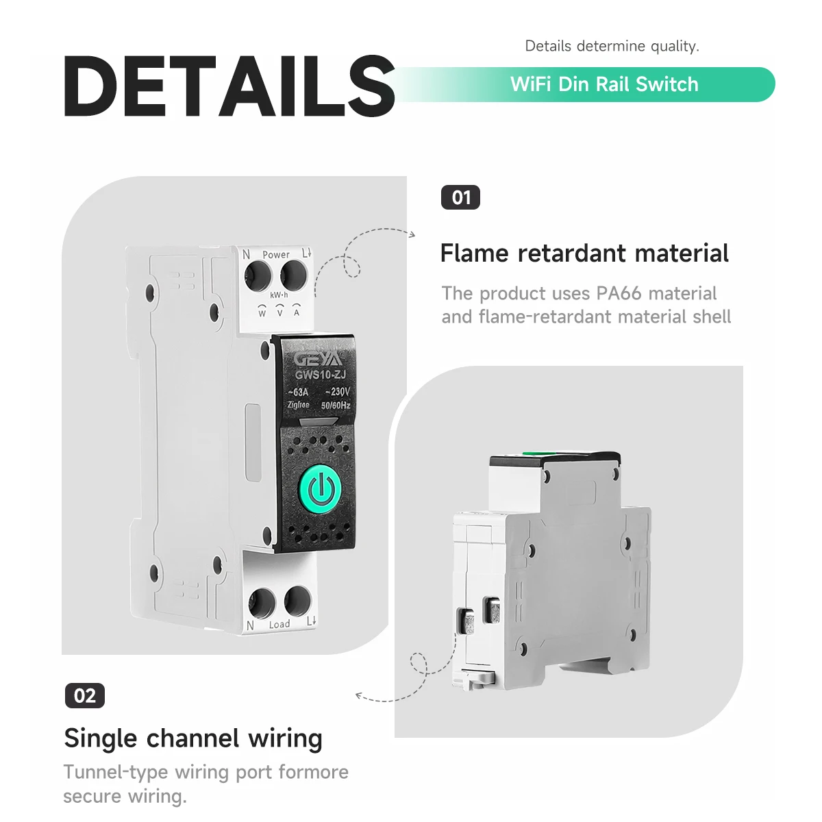 GEYA WiFi/ZigBee MCB Smart Circuit Breaker Over Current Protection Power Meter Energy Monitor Timer TUYA Remote Control Switch