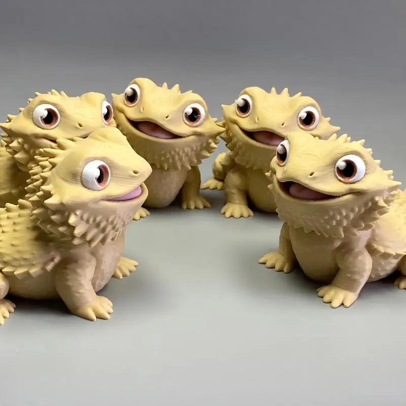 3D-gedruckte niedliche Bartagame-Figur, Eidechsenstatue, Schreibtischdekoration, Geschenk für Reptilienliebhaber, Heimdekoration, Tierkollektion, Bastelartikel – Detail 5