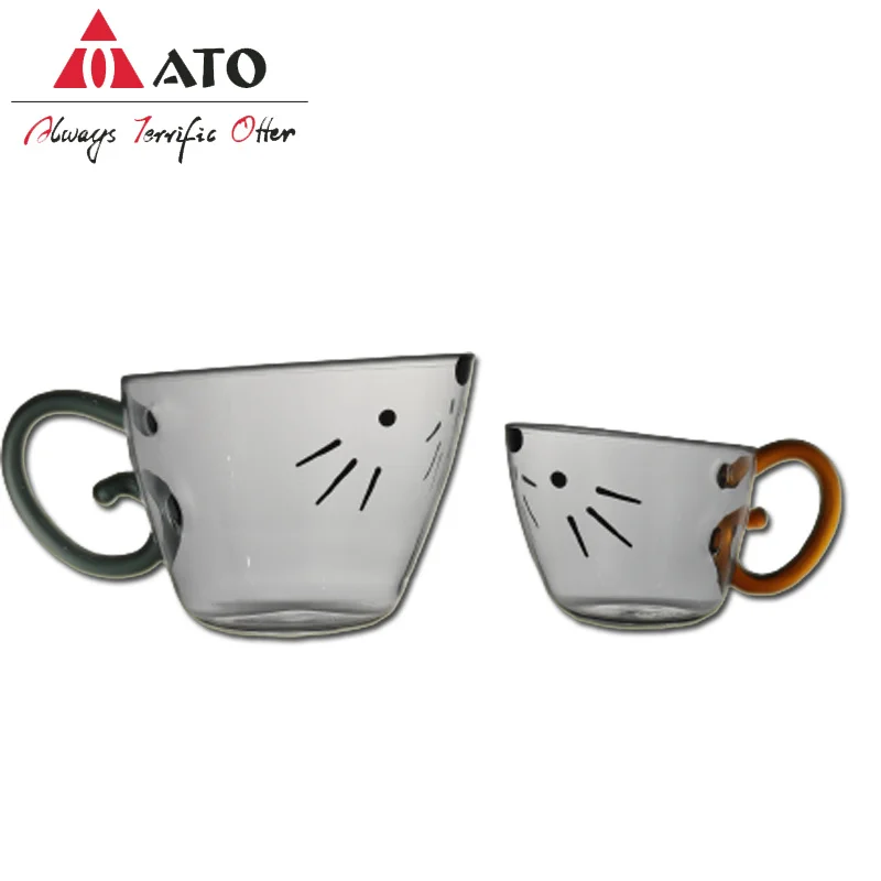 

ATO Lovely Mouse Tea glass mice Mug drinkware Glass Cup Animal Design everyday drinking glasses Gift