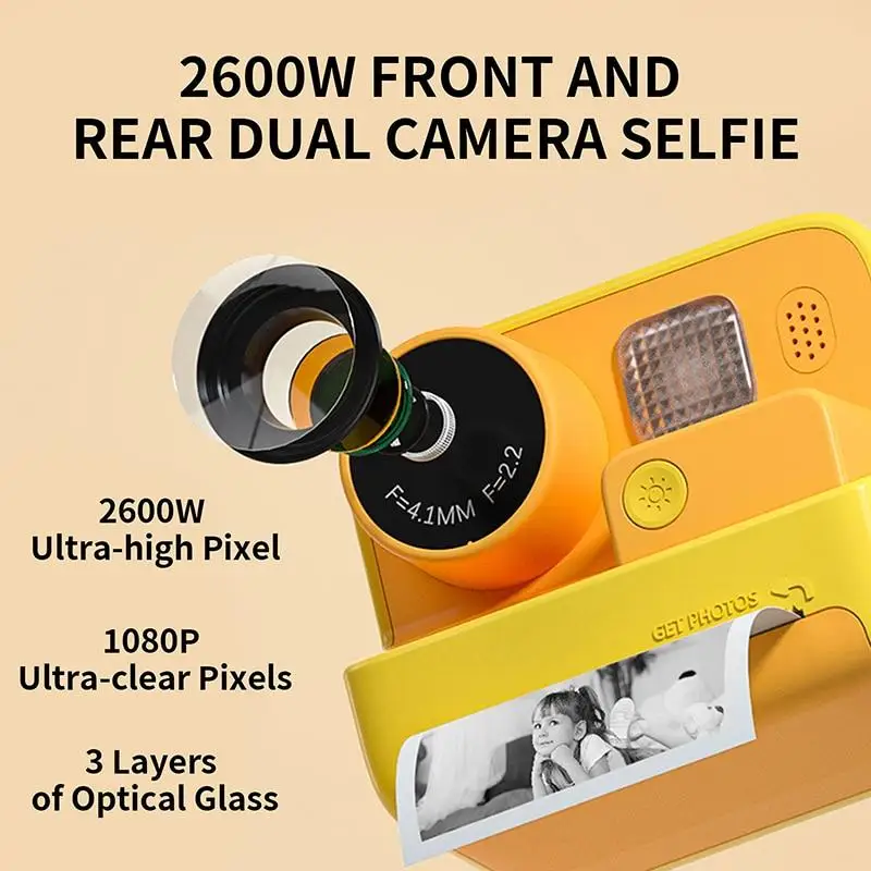 HD1080p video photo printing digital camera high-definition SLR dual mirror real-time high-definition printing digital camera ph