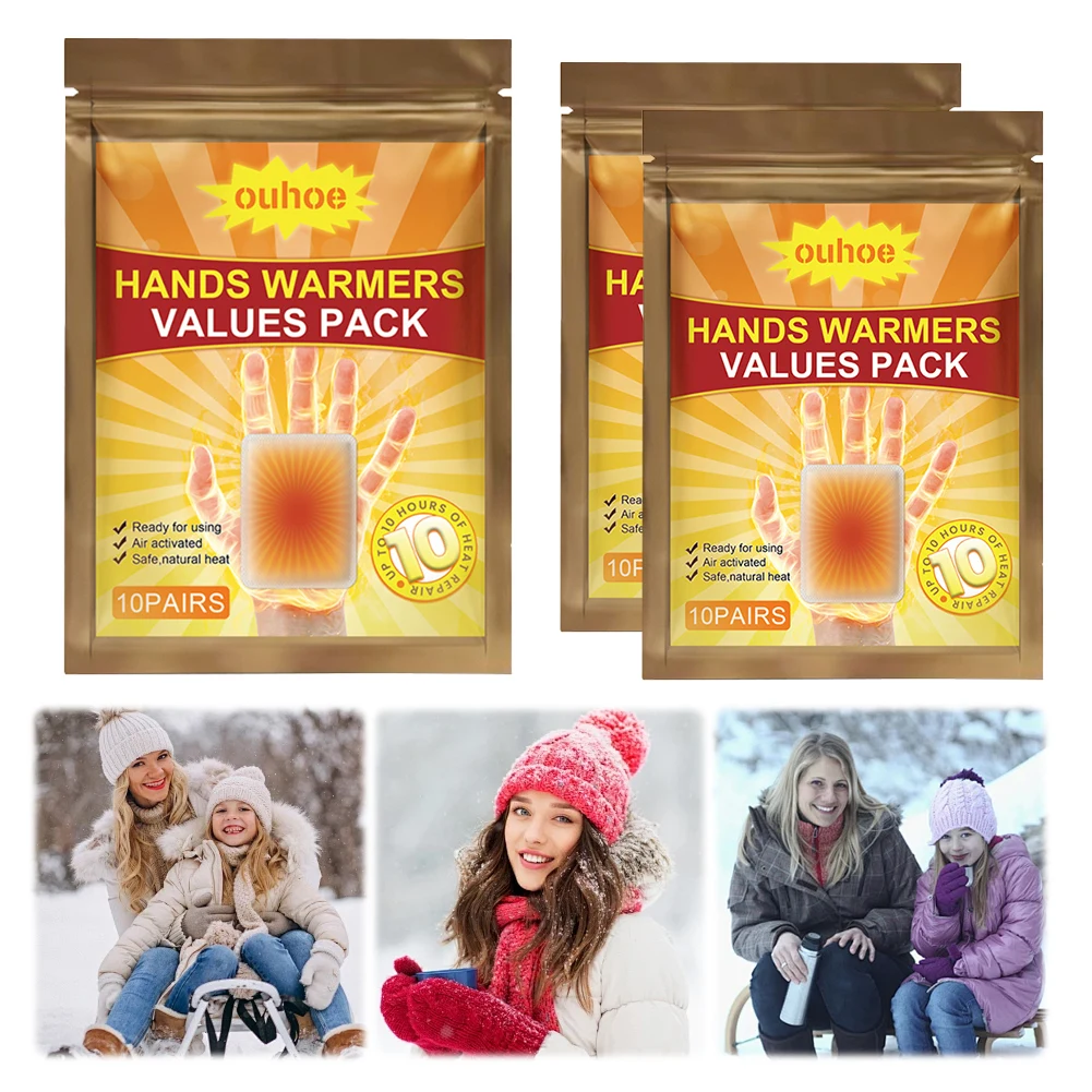 Disposable Hand Warmer Self-Adhesive Winter Hand Body Warmer Long Lasting Winter Warm Paste Stick Winter Supplies