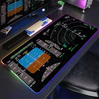 Alfombrilla de escritorio RGB, alfombrilla de ratón con tema de aviación, alfombrilla de ratón grande de goma antideslizante para tablero de avión, alfombrillas para teclado de oficina y Gamr, alfombrilla decorativa