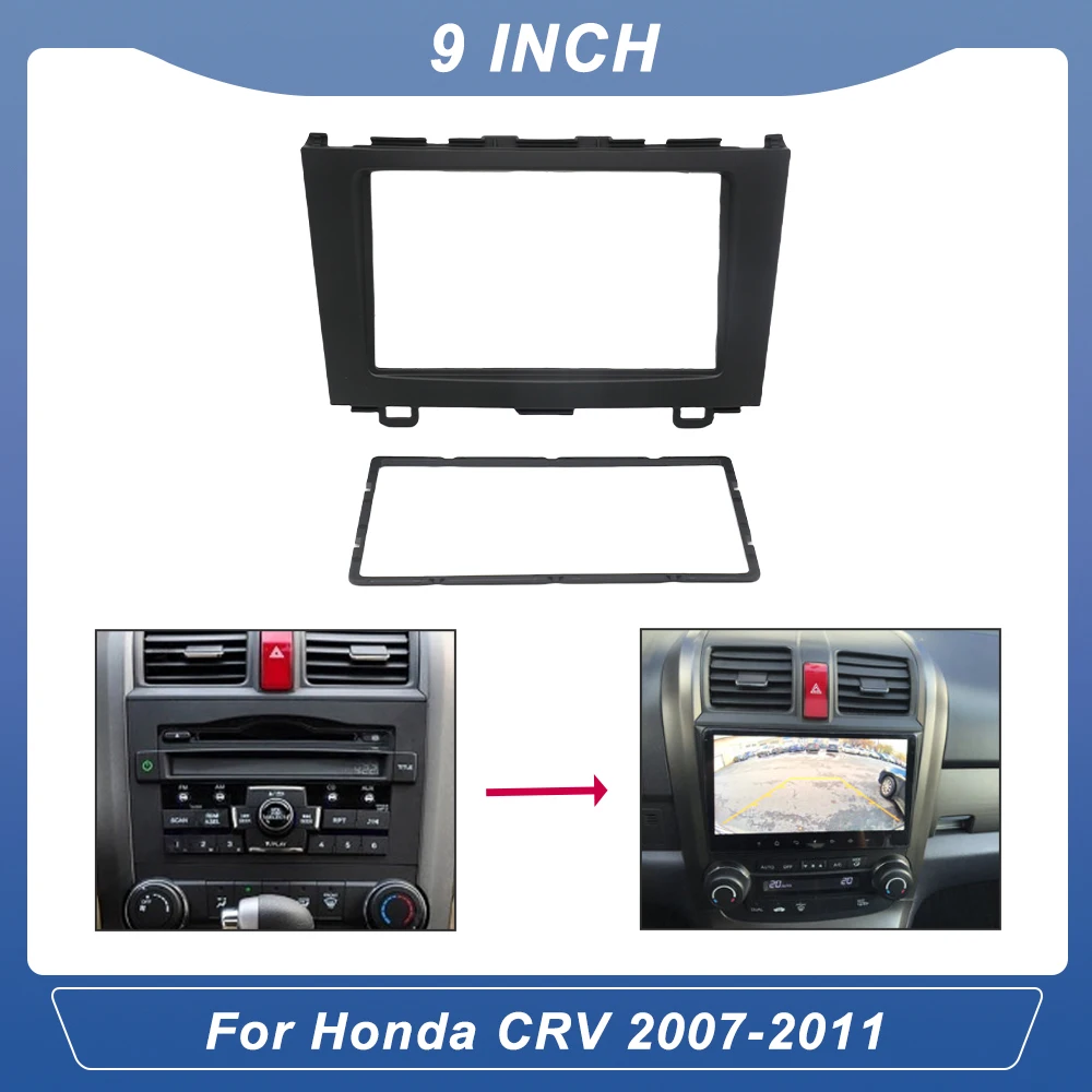 

2 Din Car DVD Stereo Radio Navigation Fascia Dash Panel Frame Trim Kit Fit for Honda CRV 2007-2011