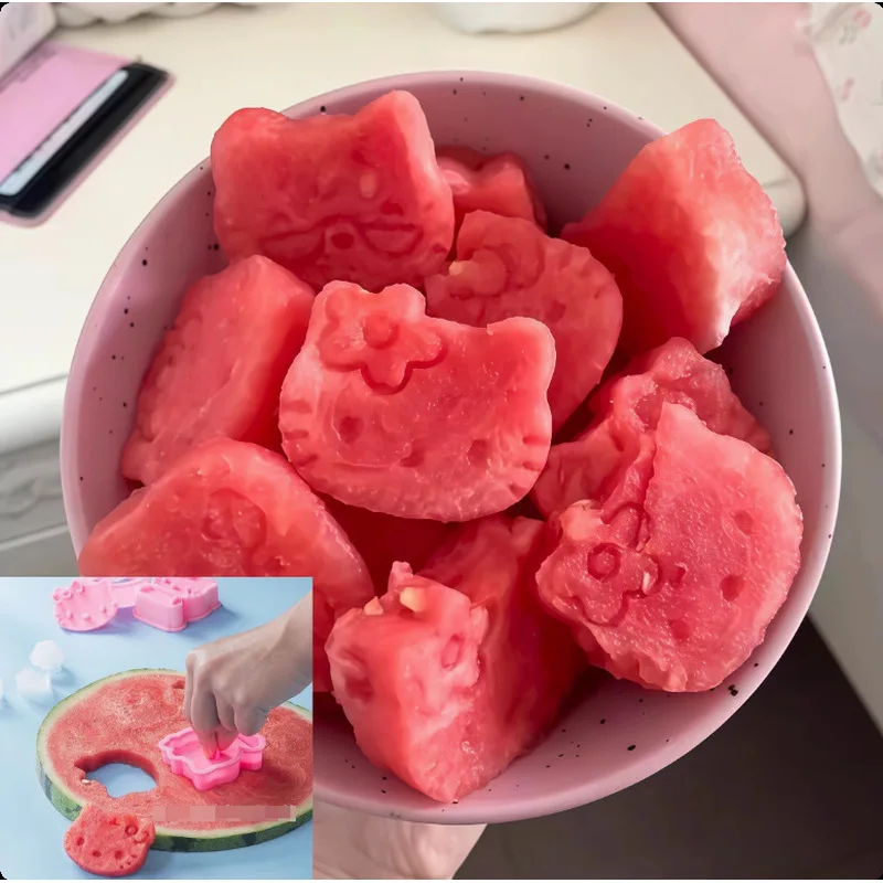 Cartoon pink cat cookie mold watermelon mold2Individual packaging for home useDIYPressing tool
