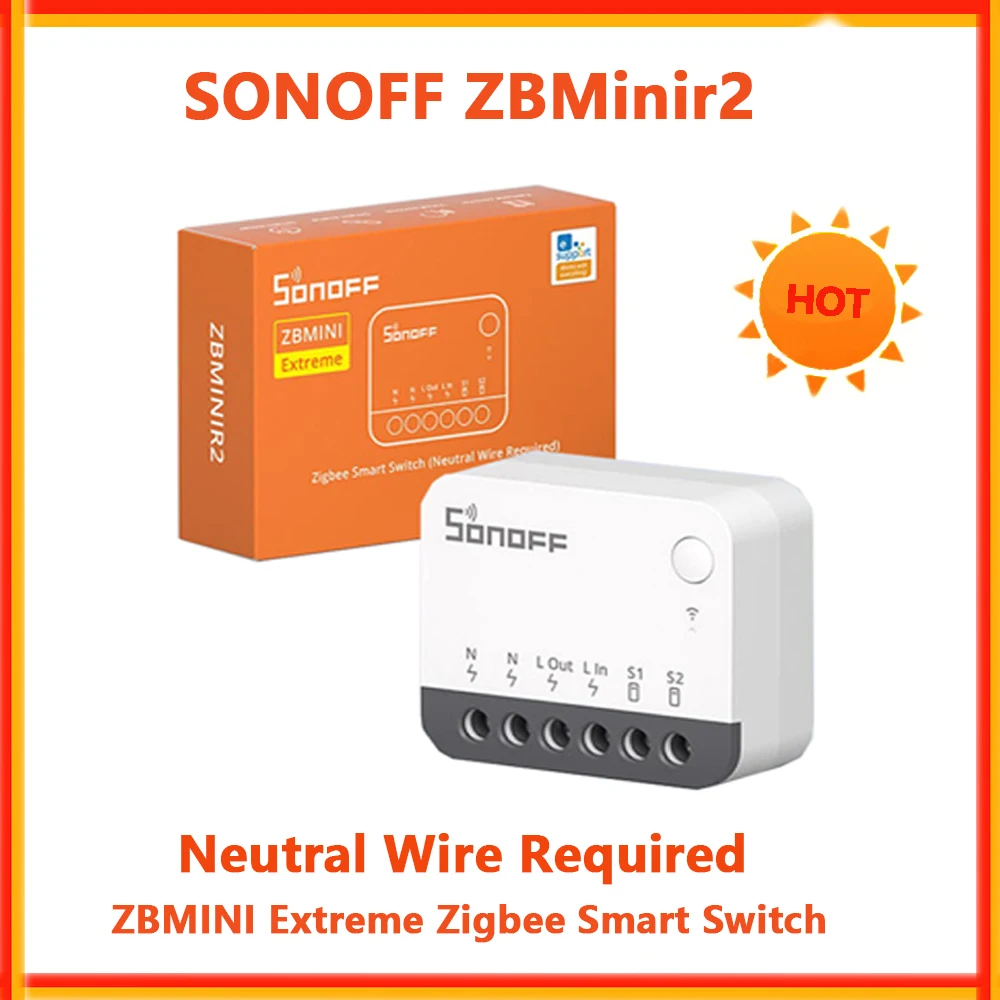 SONOFF ZBMinir2 Zigbee Mini Smart Switch Neutrale Draad Vereist eWelink Interruptor inteligentes Zigbee Schakelaar Smart Home Module