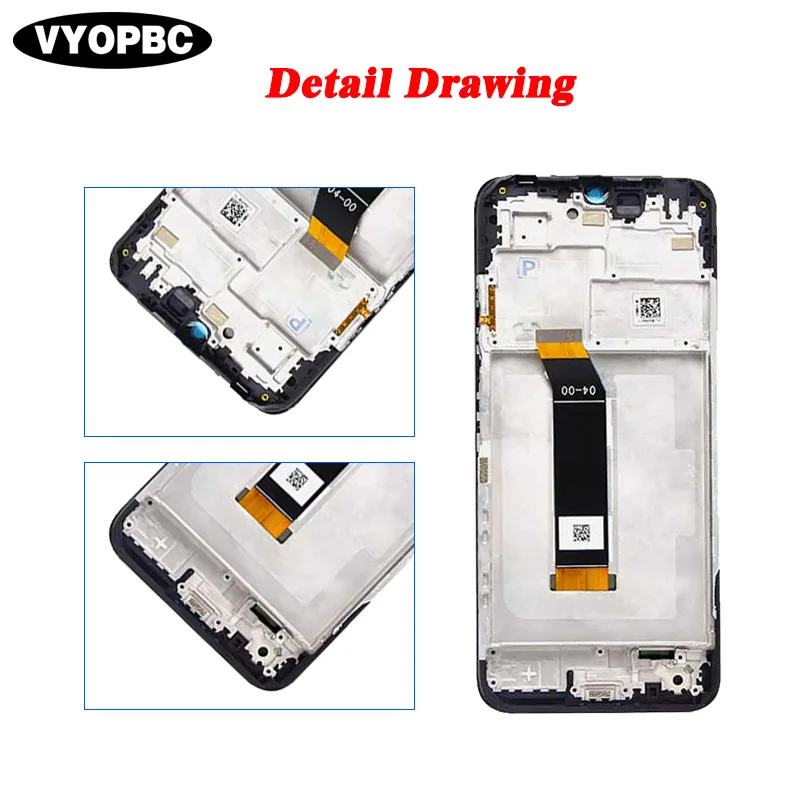 Original LCD Display For XIAOMI Poco M5 With Frame Panel Digitizer Assembly Repair Replacement Parts  22071219CG Touch Screen