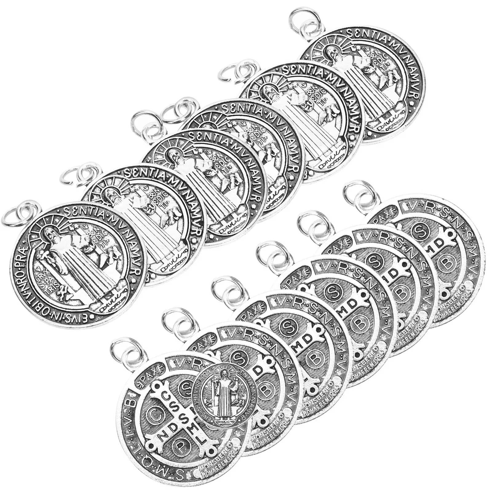 

12pcs Metal Tag Jewelry Pendant Ornaments Saint Pendants Decorative Charms Bulk Bracelet Nativity Scene Italian charms