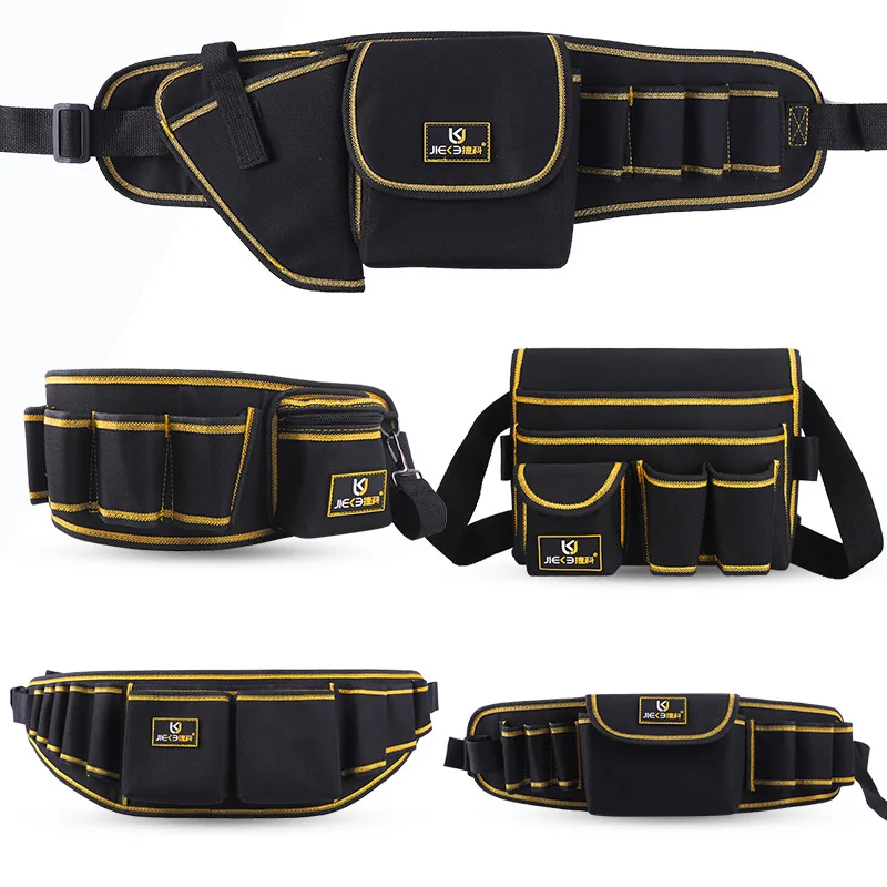 Multi Functional Tool Waist Bag Oxford Cloth Wear-resistant Tool Kit Repair Tool Storage Bag Hardware Electrician Waist Bag