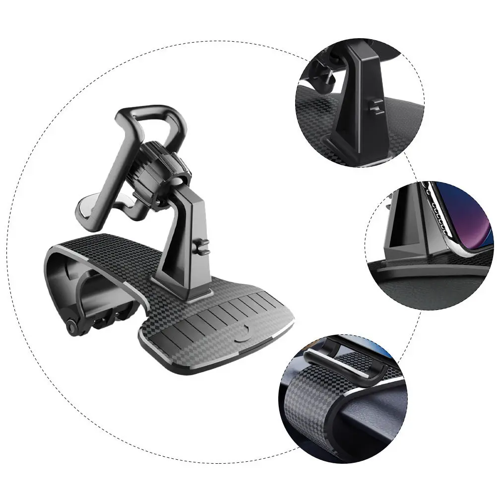 

Car Phone Holder Hollow Style Dashboard Phone Mount Clip Bracket Stable Non-Slip Car Navigation Holder Multi-Angle Viewing
